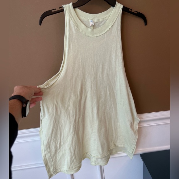 FP Movement by Free People Solid Making Waves Tank Lime Cotton Tank Top Size S - Picture 4 of 8
